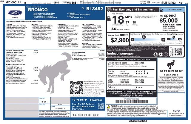 New 2025 Azure Gray Metallic Tri-Coat Ford Badlands® image 15