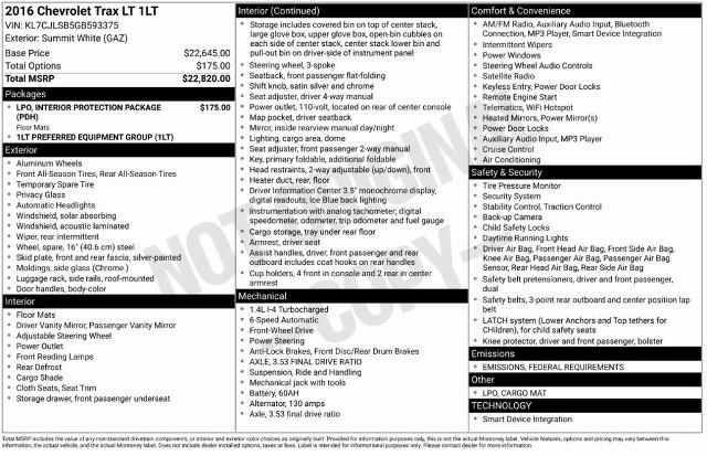 2016 Chevrolet TRAX