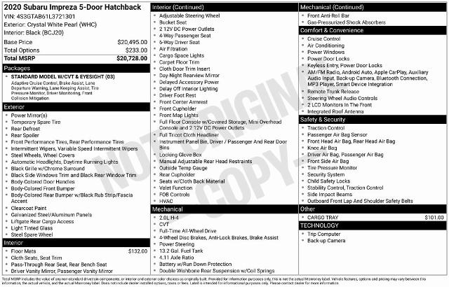 2020 Subaru Impreza