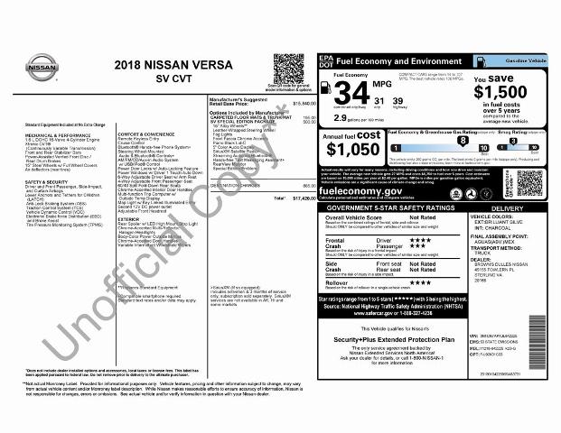 2018 Nissan Versa Sedan