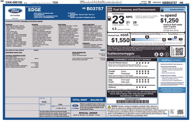 Used 2022 Ford Edge Titanium Used 2022 Ford Edge Titanium
