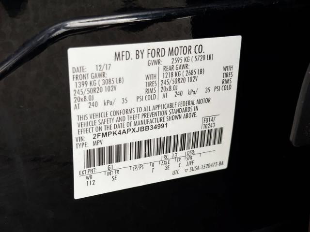 Certified Used 2018 Shadow Black Ford Sport image 76